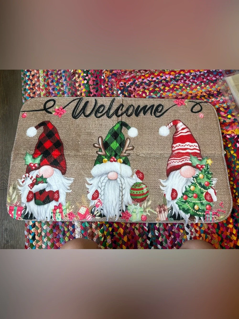 CHRISTMAS GNOME WELCOME MAT